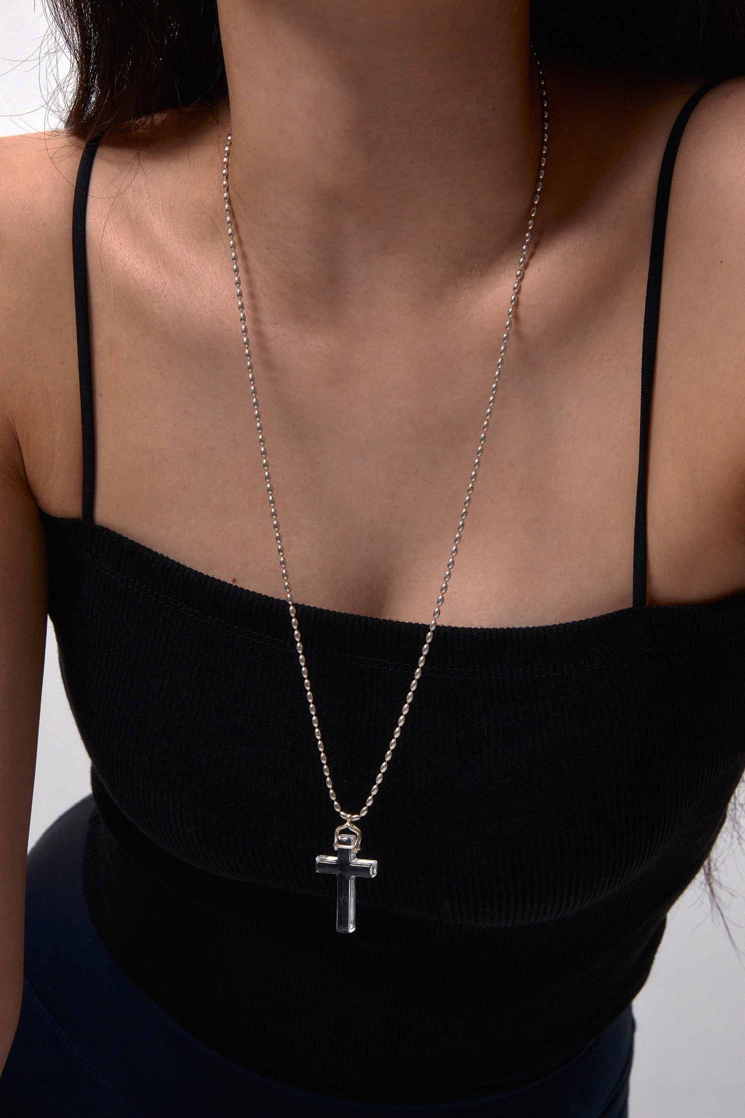 SILVER BLESSED CLEAR QUARTZ PENDANT