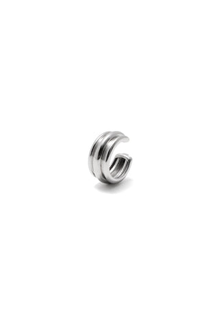 10K WHITE GOLD FLAT POTTERY VESSEL EAR CUFF