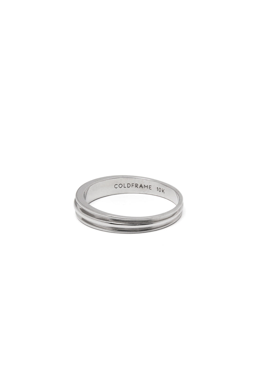 10K WHITE GOLD FLAT POTTERY VESSEL RING