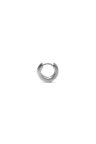10K WHITE GOLD PETITE ROUNDED POTTERY VESSEL ONE-TOUCH EARRINGS