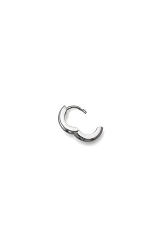 10K WHITE GOLD PETITE ROUNDED POTTERY VESSEL ONE-TOUCH EARRINGS