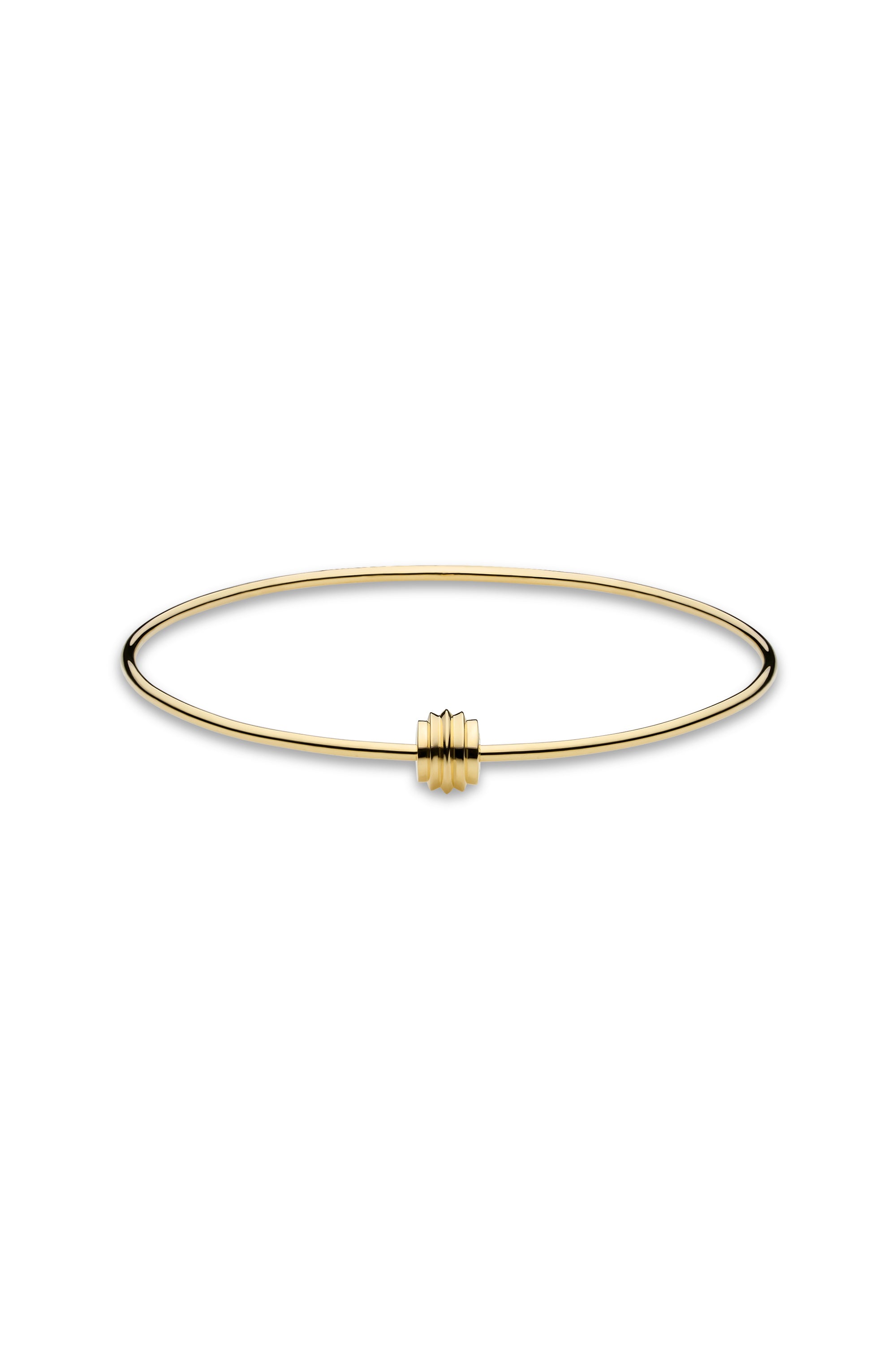 10K GOLD ESSENTIAL RIBBED SILHOUETTE BANGLE