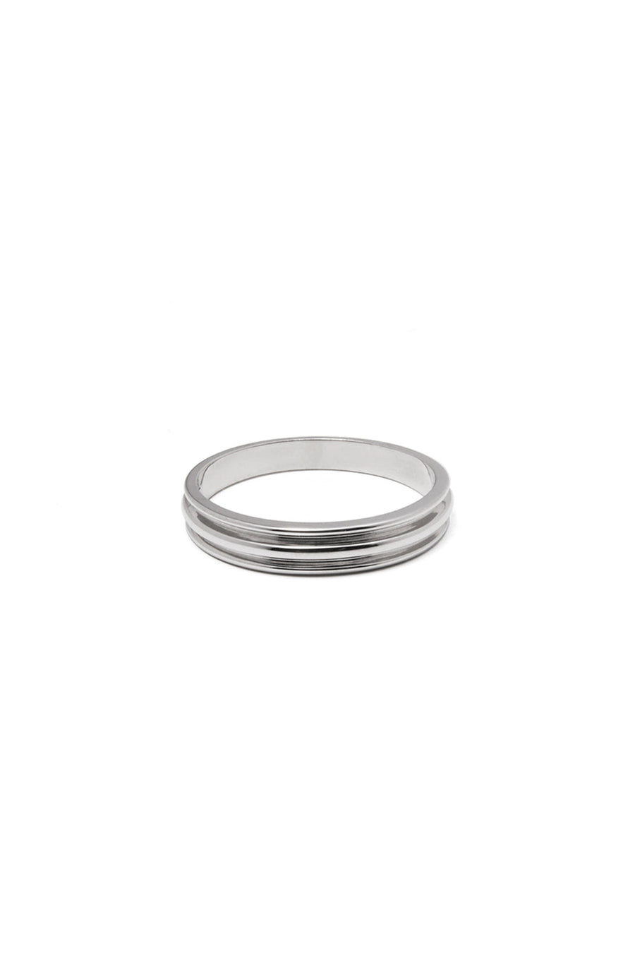 18K WHITE GOLD FLAT POTTERY VESSEL RING
