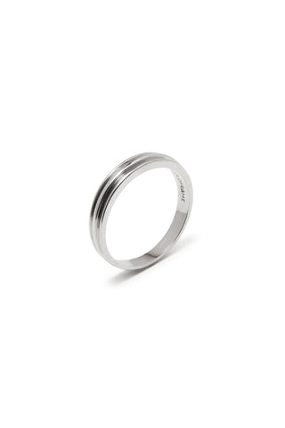 18K WHITE GOLD FLAT POTTERY VESSEL RING