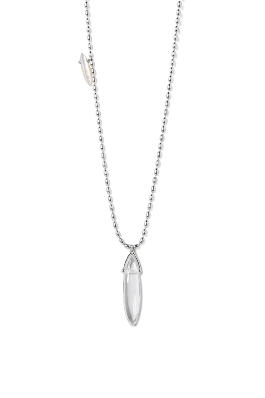 BOHO OVAL QUARTZ SHELL NECKLACE