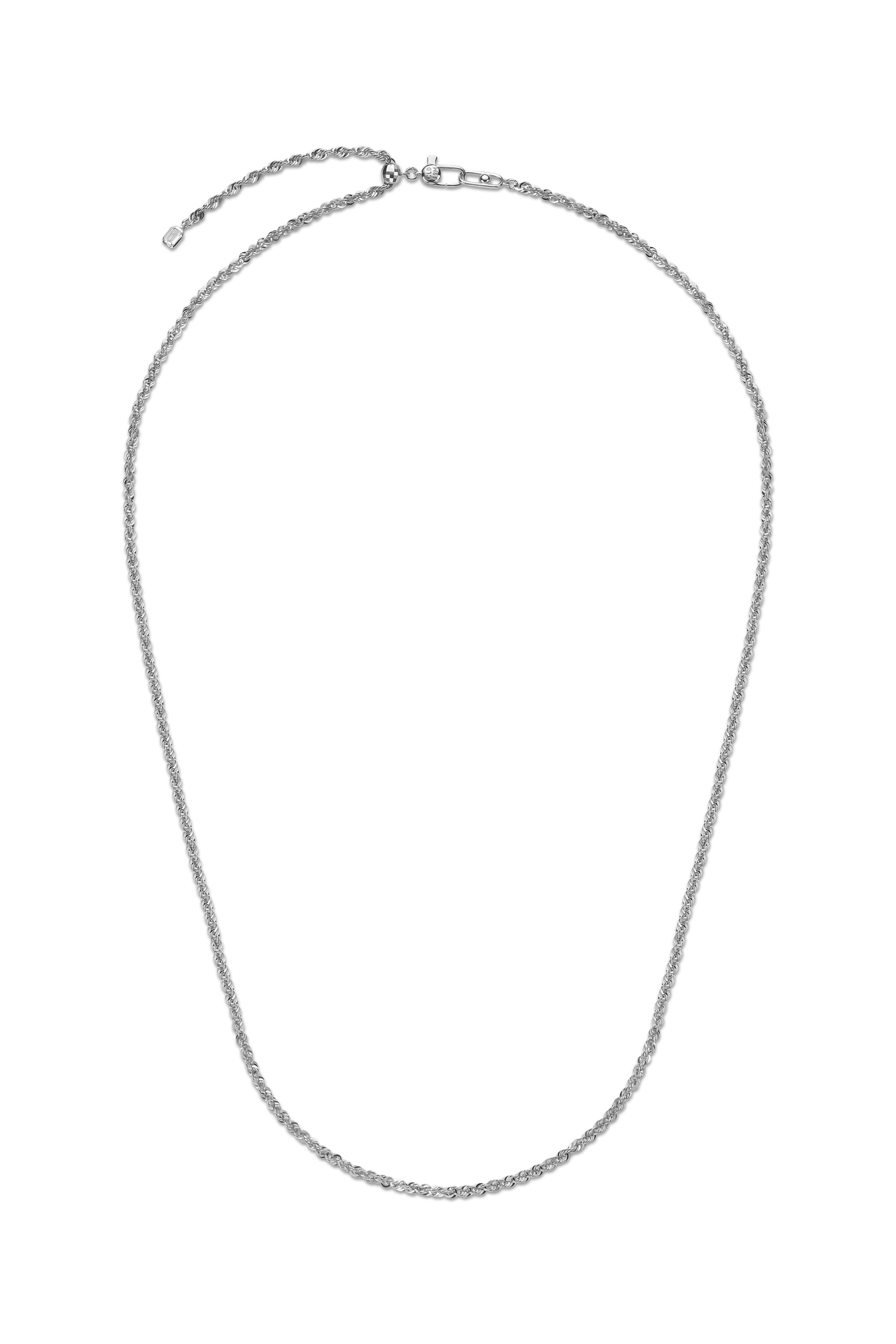 FREE LENGTH ROPE NECKLACE IN WHITE GOLD