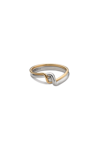 10K TRESSE BICOLOR DIA RING