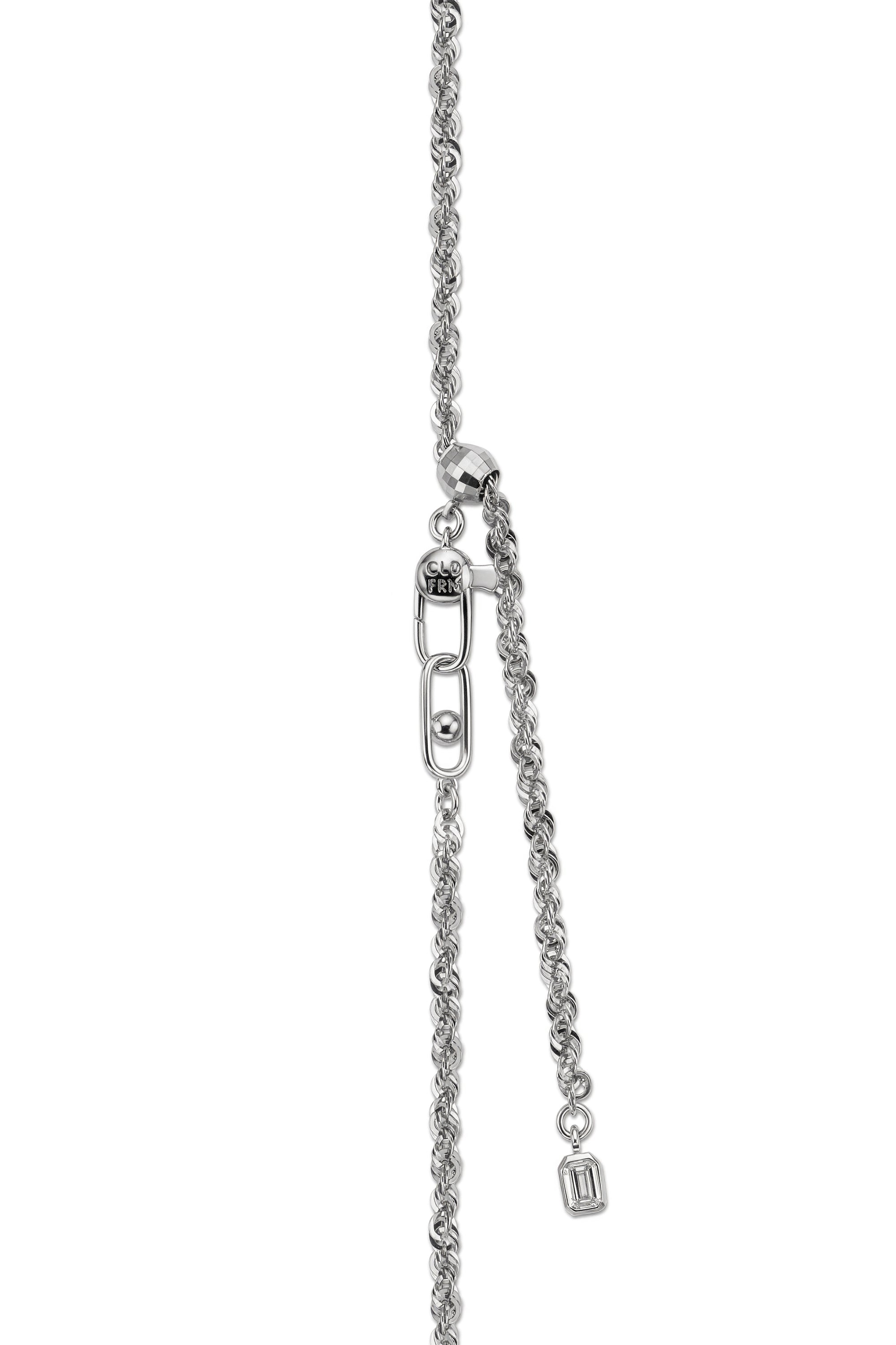 FREE LENGTH ROPE NECKLACE IN WHITE GOLD