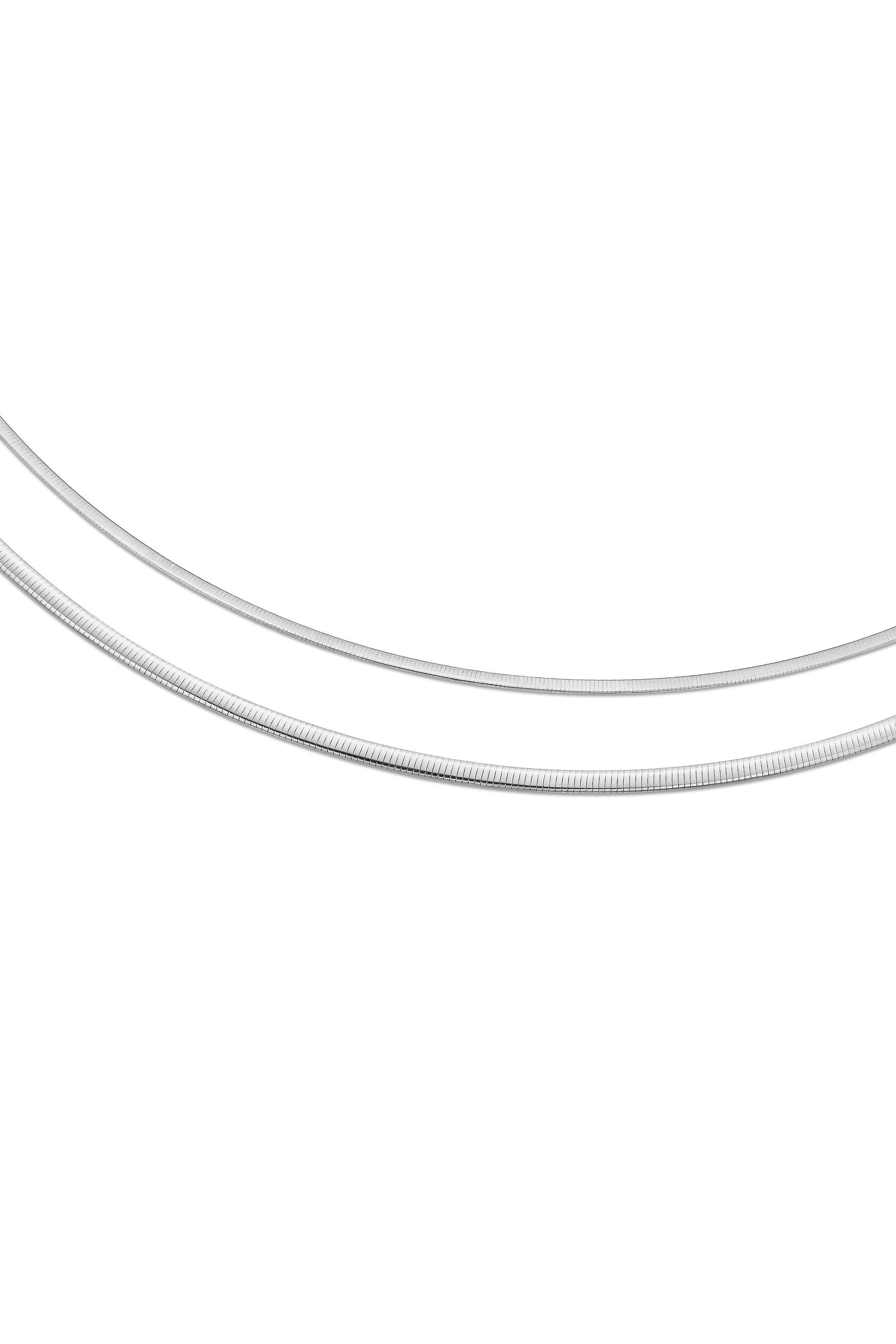 DUAL SQUARE NECKLACE 1.5MM IN GOLD & WHITE GOLD