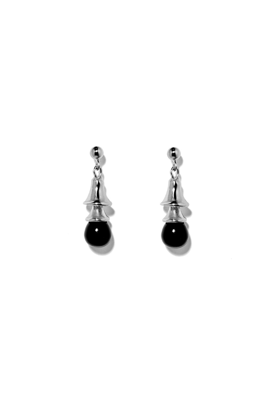 BLACK BELL SILVER EARRINGS
