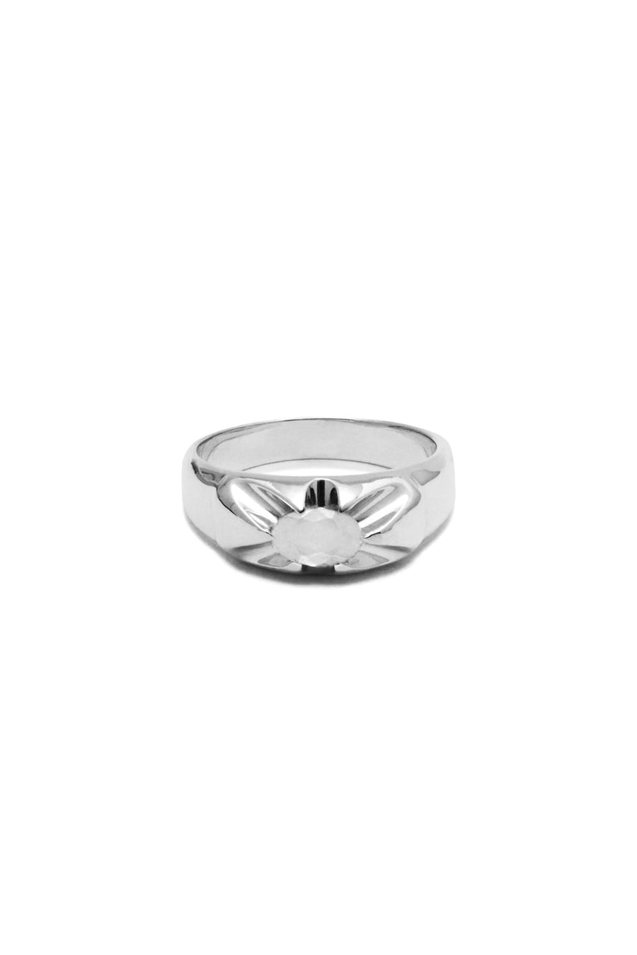 CLAW QUARTZ SILVER RING