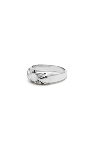 CLAW QUARTZ SILVER RING