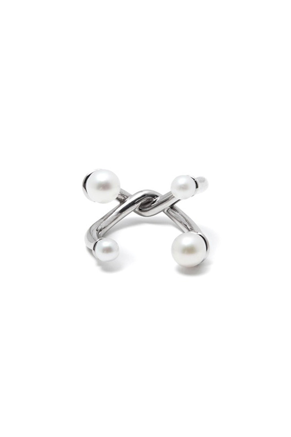 COLD WHITE QUADRUPLE OPEN RING