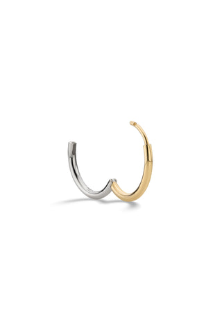 DEUX 18K BICOLOR GOLD HOOP EARRINGS LARGE