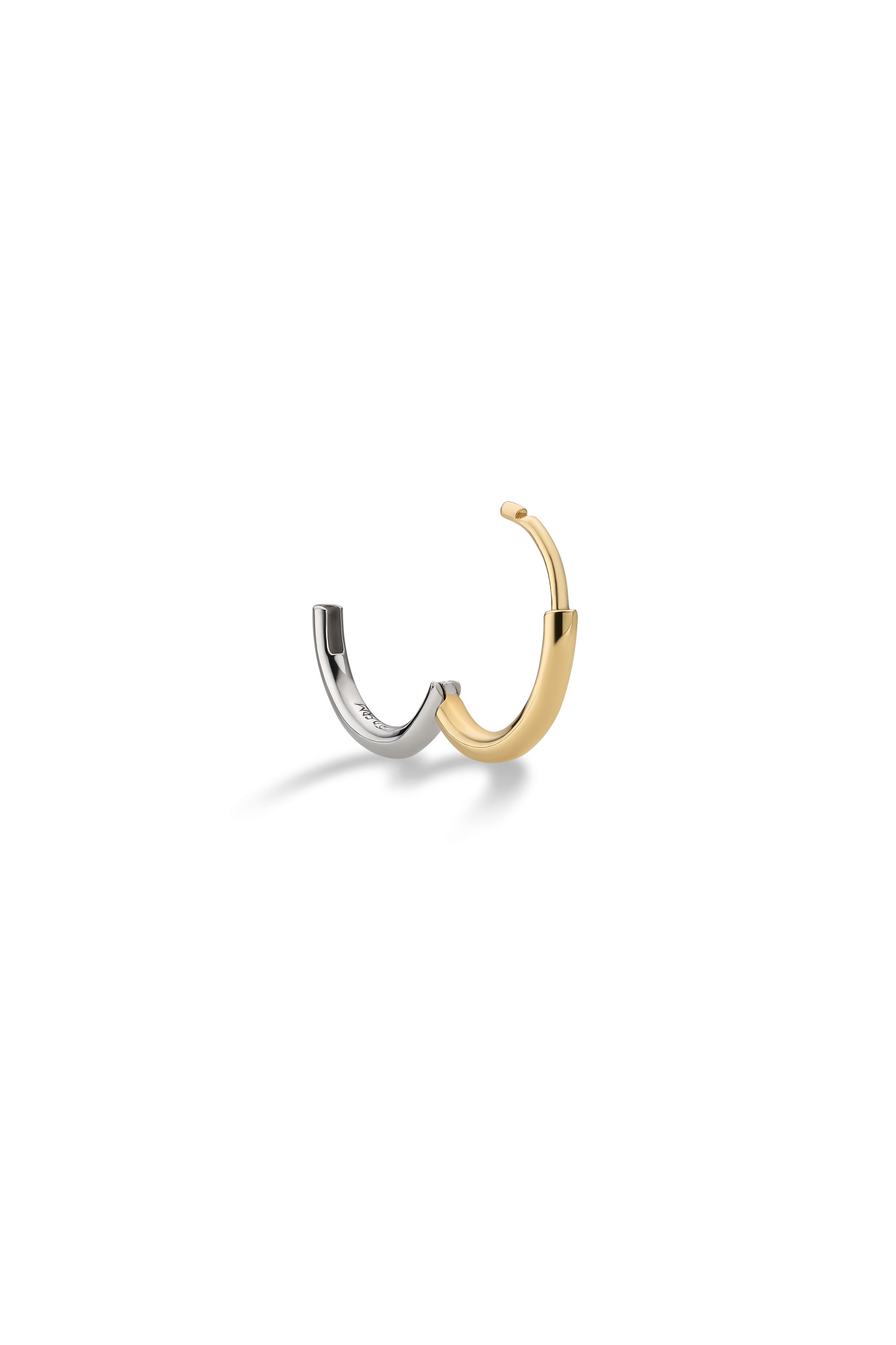 DEUX 18K BICOLOR GOLD HOOP EARRINGS SMALL