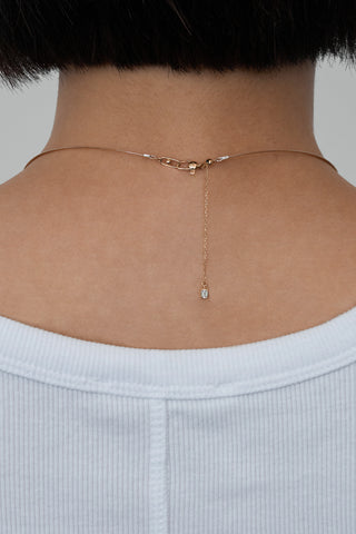 DUAL SQUARE NECKLACE 1.5MM IN GOLD & WHITE GOLD