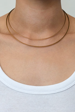 DUAL SQUARE NECKLACE 2.0MM IN GOLD & WHITE GOLD