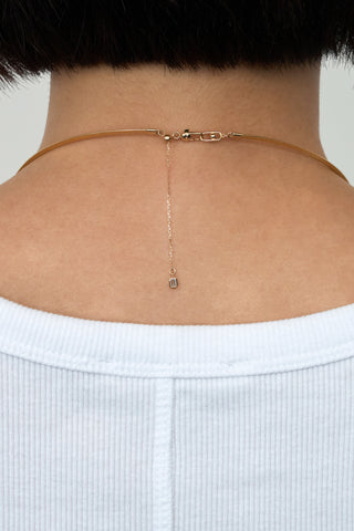 DUAL SQUARE NECKLACE 2.0MM IN GOLD & WHITE GOLD