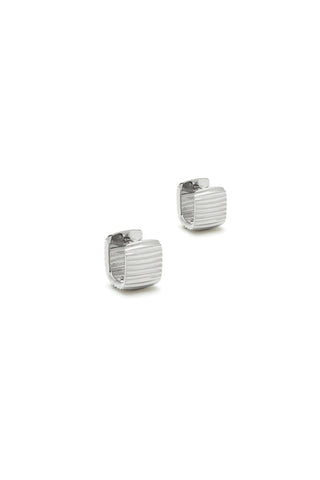 ESSENTIAL RIBBED SILHOUETTE WHITE GOLD EARRINGS