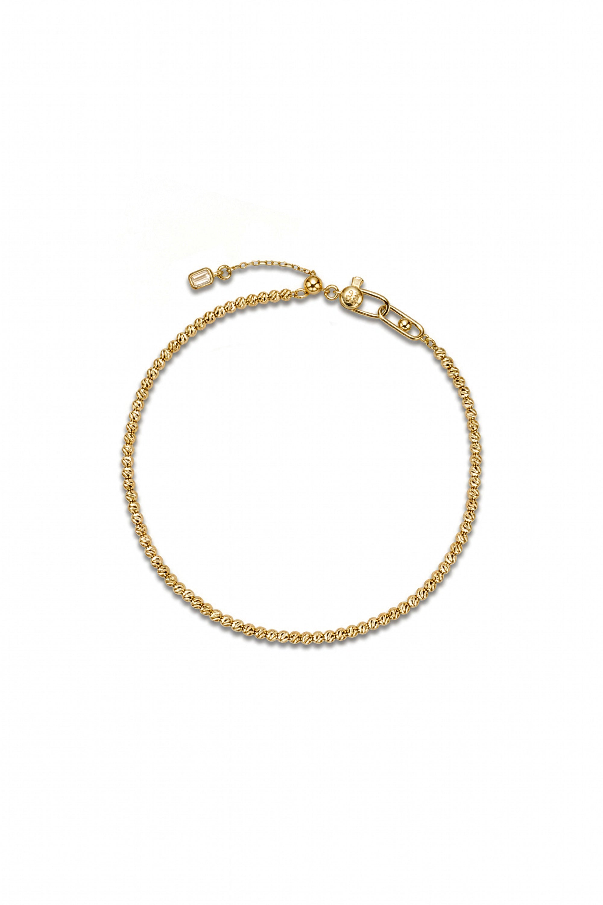 FACETED BALL CHAIN BRACELET IN GOLD