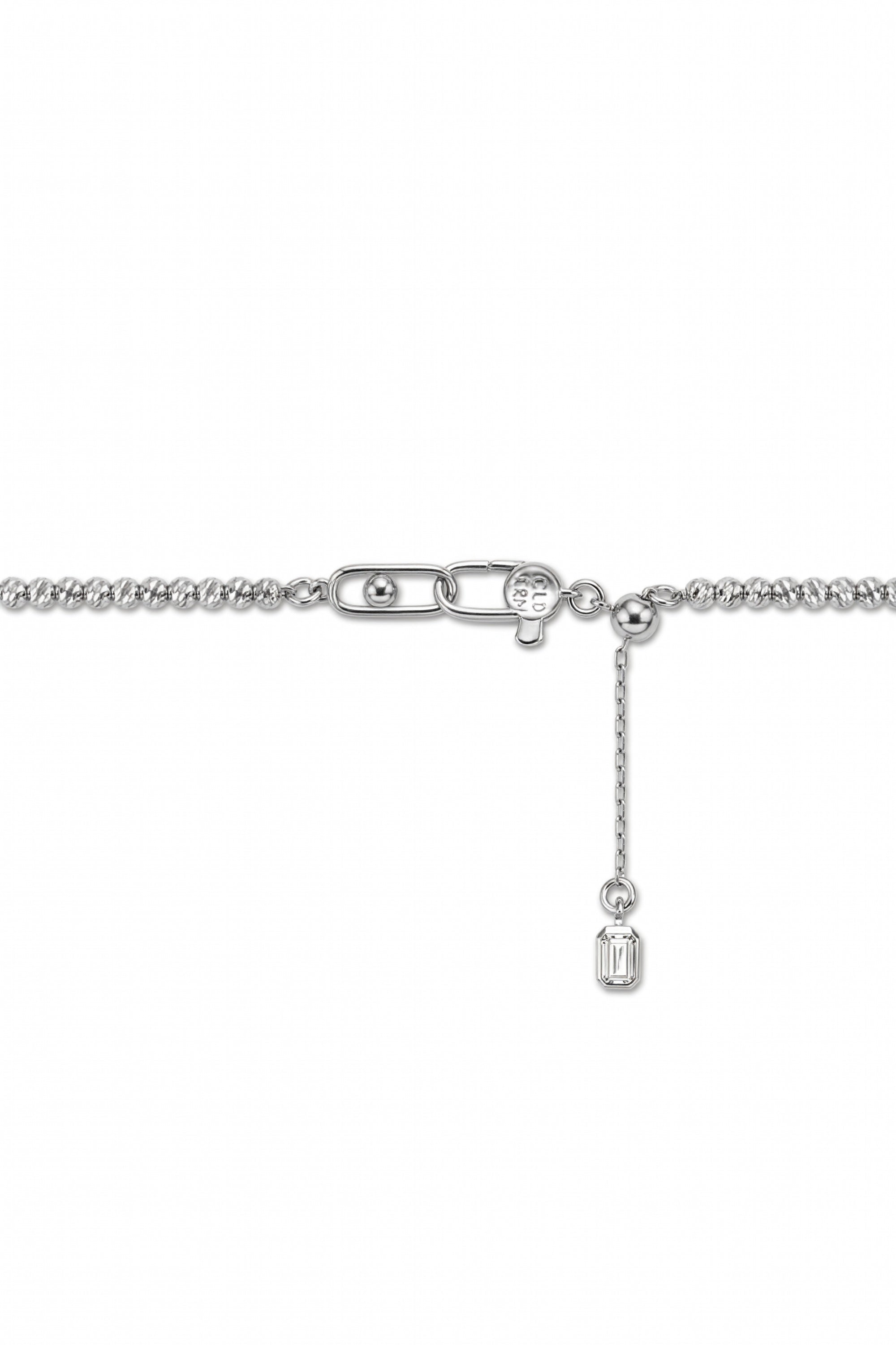 FACETED BALL CHAIN BRACELET IN WHITE GOLD