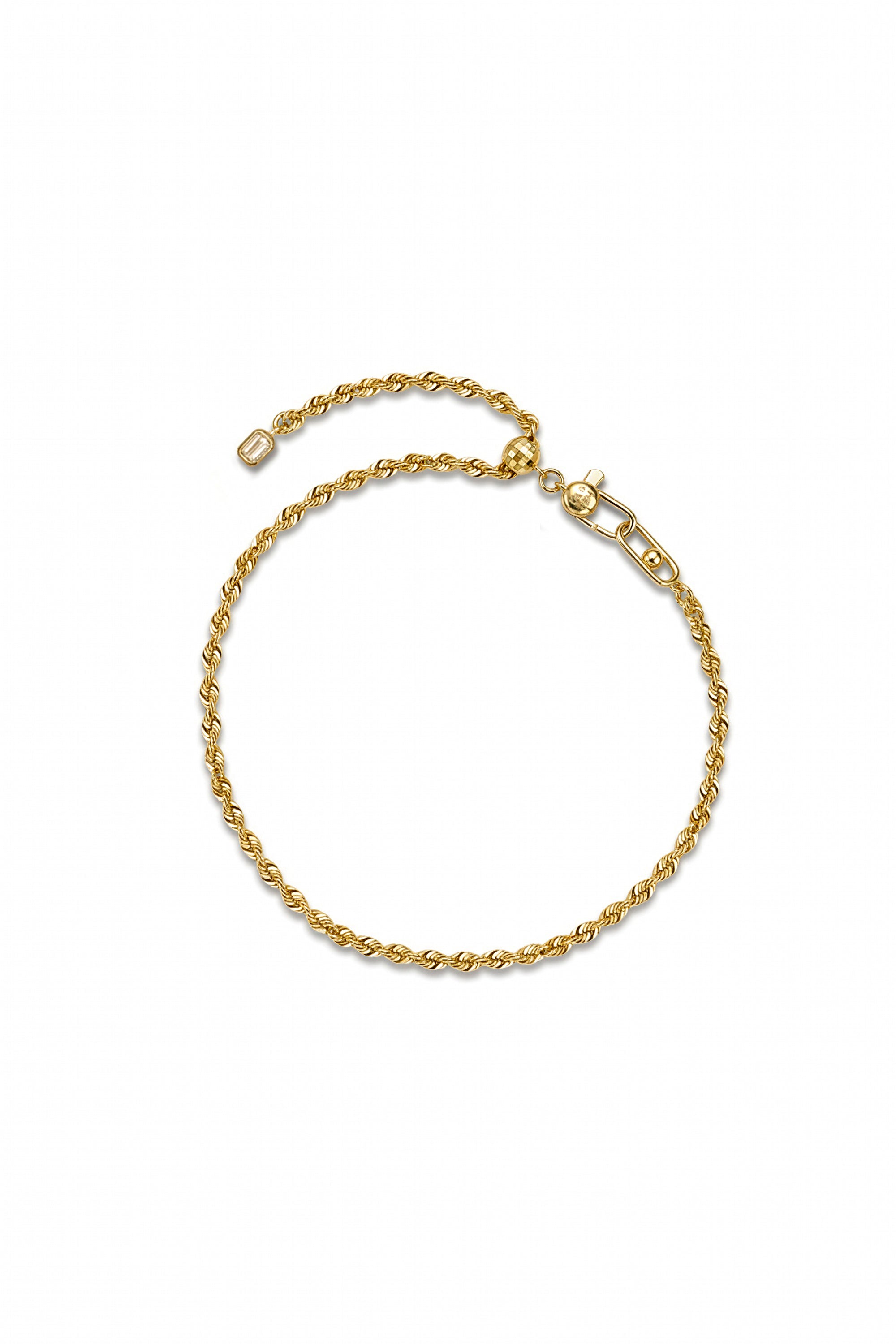 FREE LENGTH ROPE BRACELET IN GOLD
