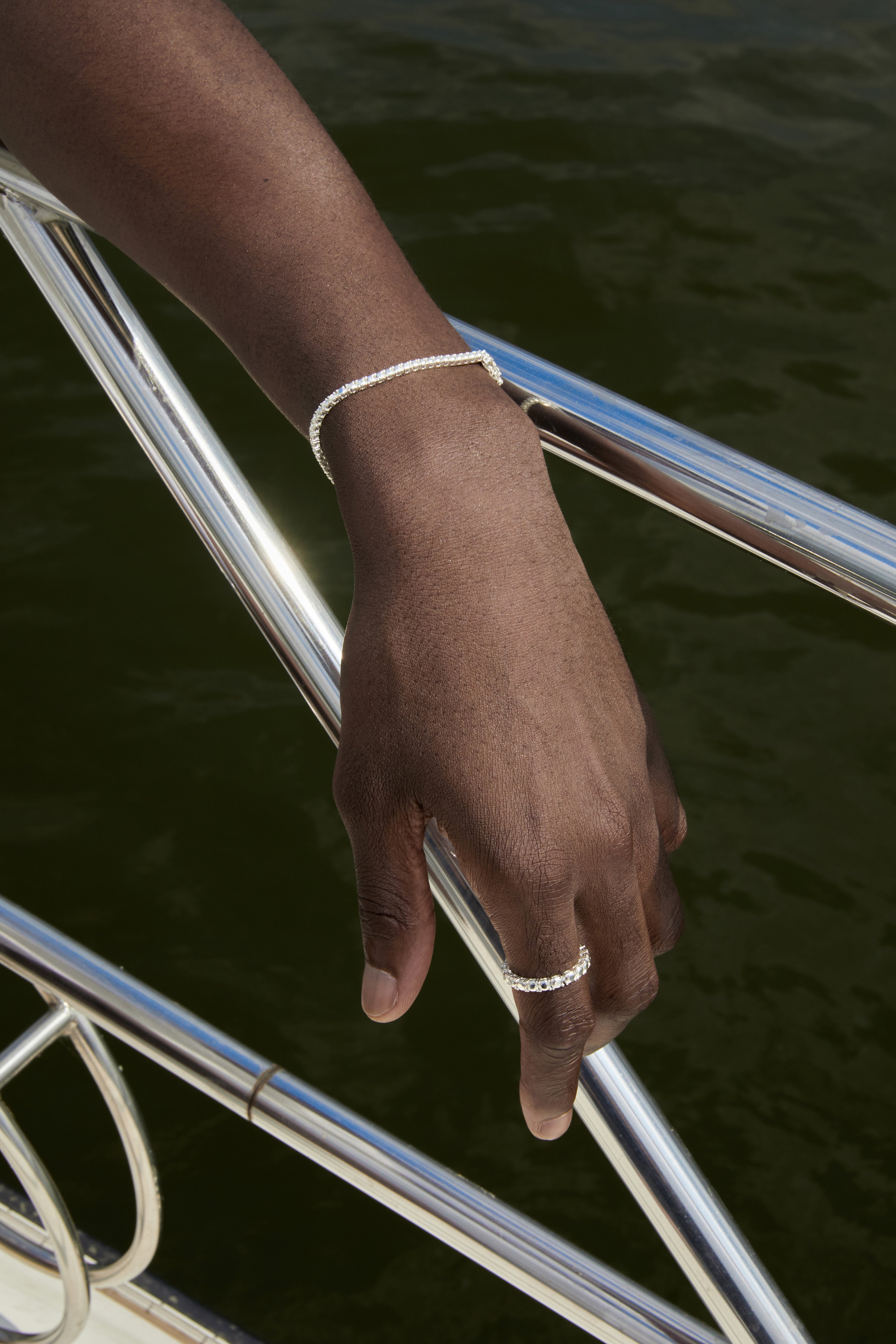 BRACCIALE DA TENNIS CON DIAMANTI ARGENTO M