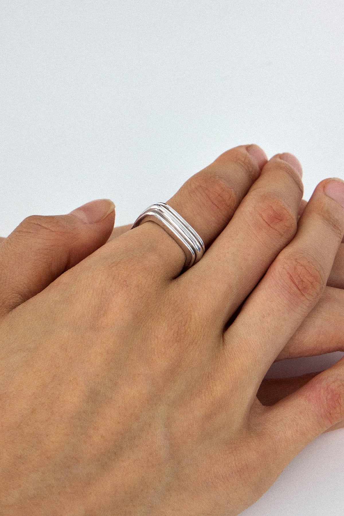 SQUARED POTTERY VESSEL RING