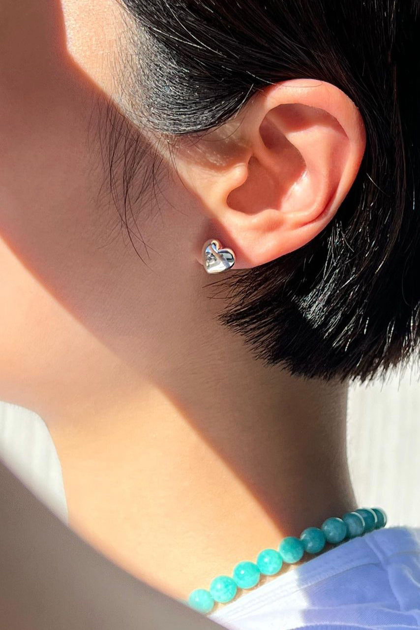 VERY VINTAGE SILVER HEART EARRINGS