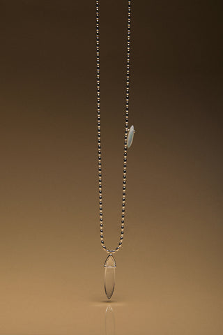 BOHO OVAL QUARTZ SHELL NECKLACE