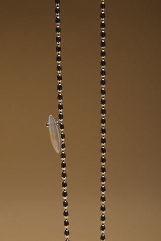 BOHO OVAL QUARTZ SHELL NECKLACE