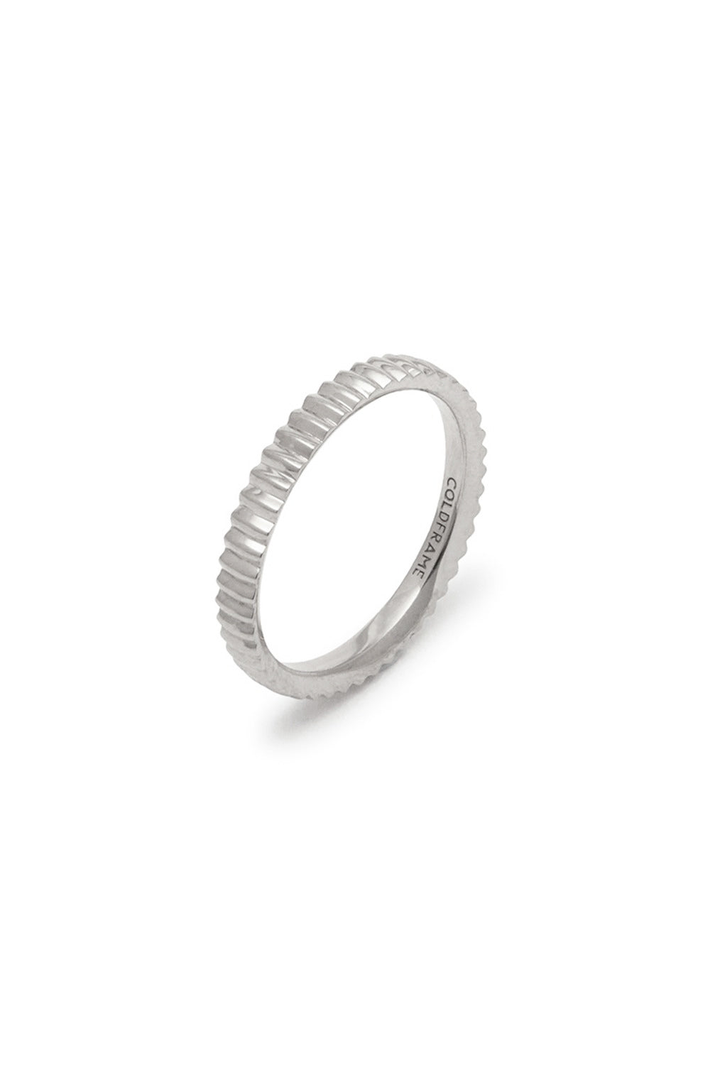 STERLING SILVER ESSENTIAL RIBBED SILHOUETTE RING