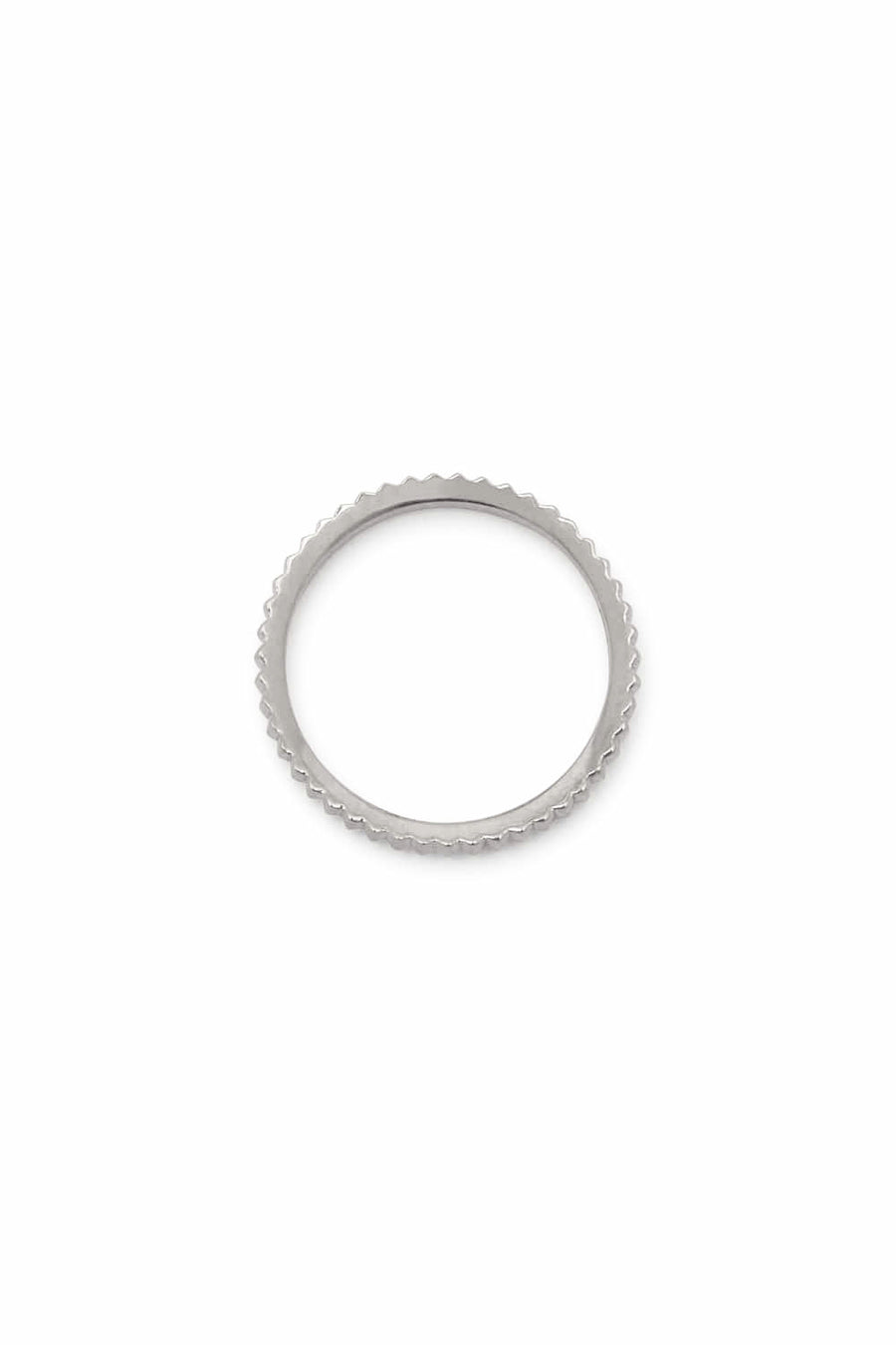 STERLING SILVER ESSENTIAL RIBBED SILHOUETTE RING