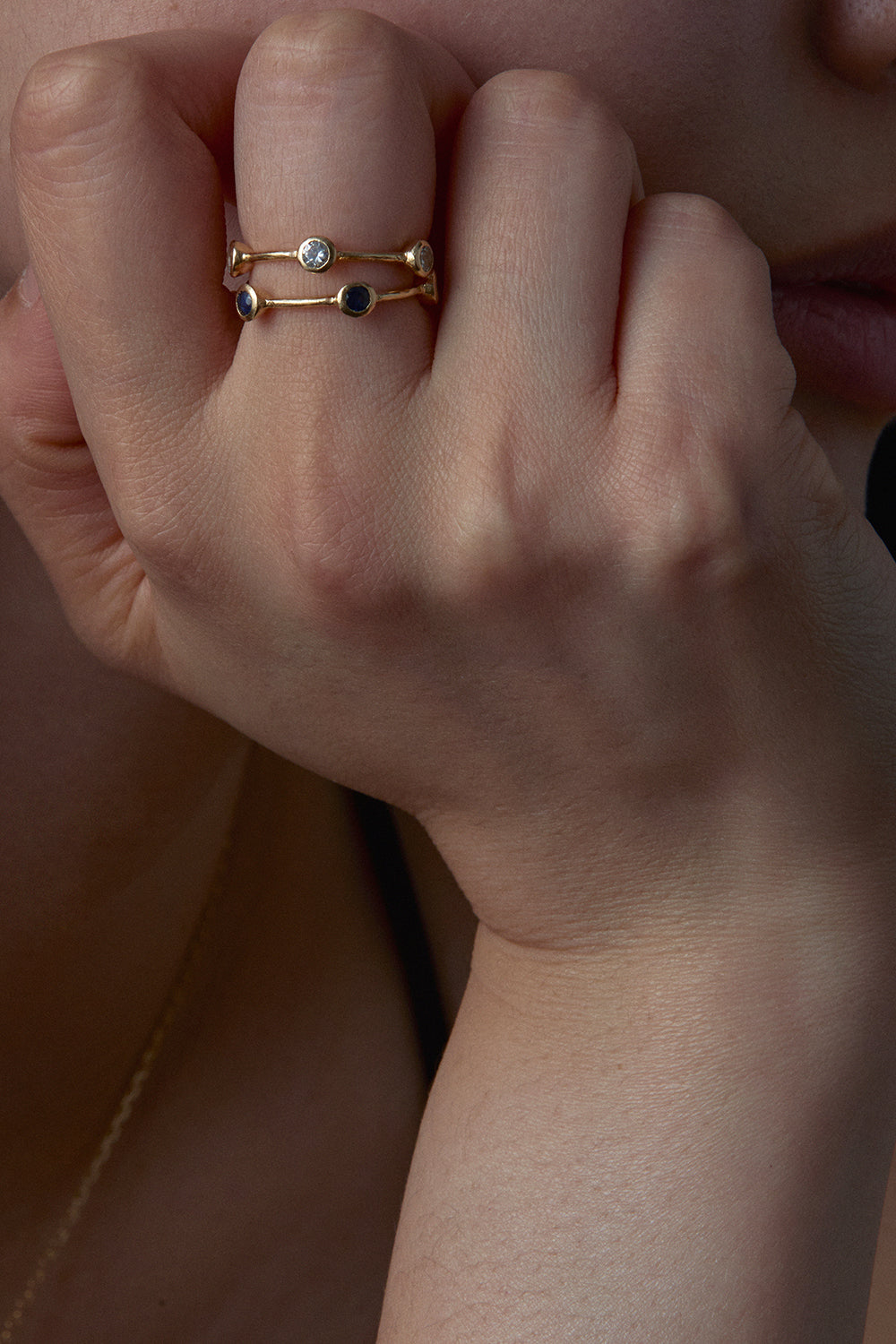 RENAISSANCE CROWN FIVE BLUE SAPPHIRE RING