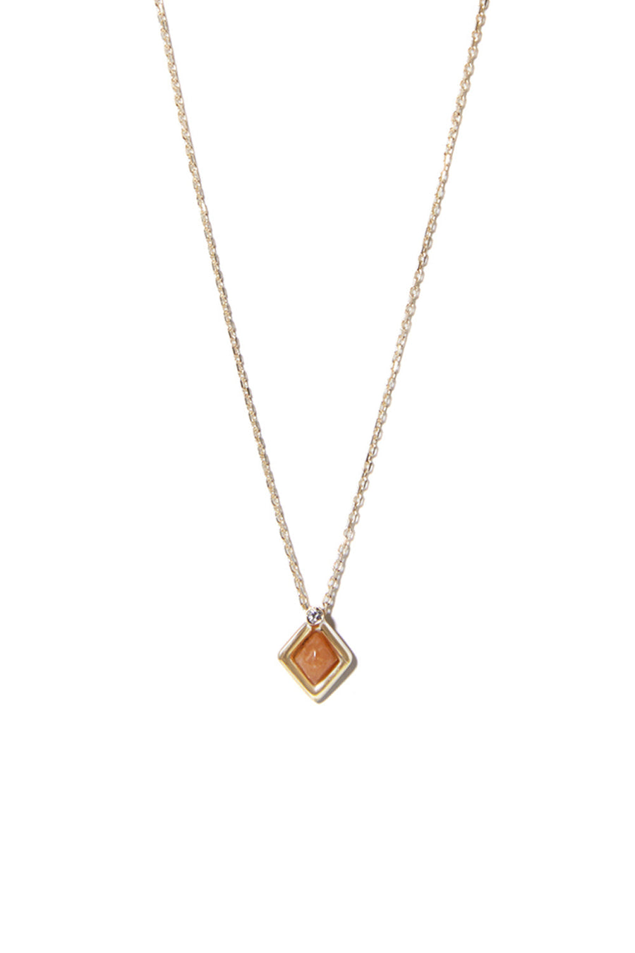 10K GOLD MINI ETERNAL ORANGE QUARTZ NECKLACE