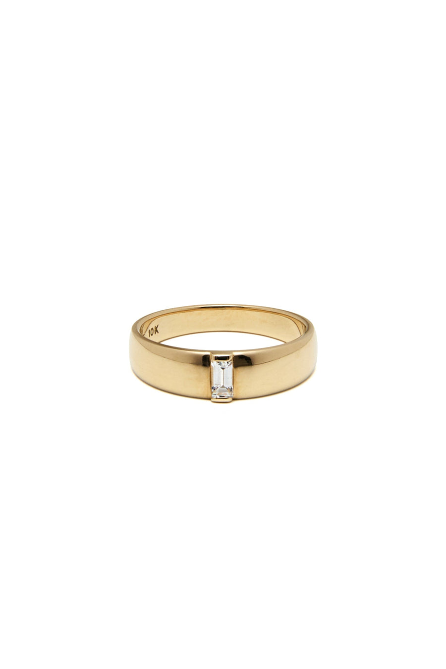 10K GOLD VERTICAL WHITE SAPPHIRE RING