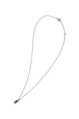 10K WHITE GOLD MINI ETERNAL BLUE LABRADORITE NECKLACE