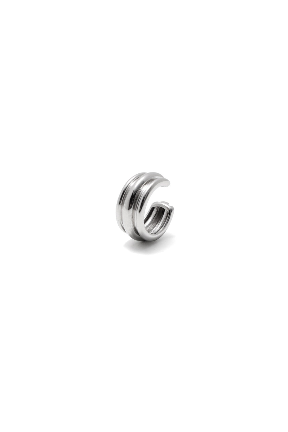 10K WHITE GOLD FLAT POTTERY VESSEL EAR CUFF