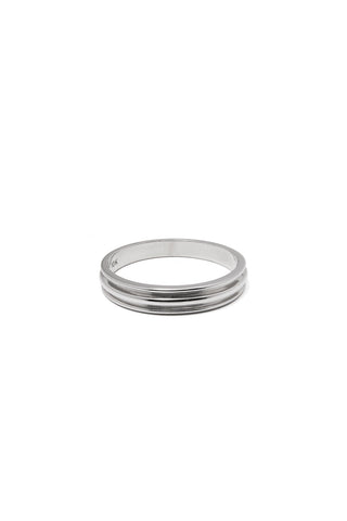 10K WHITE GOLD FLAT POTTERY VESSEL RING