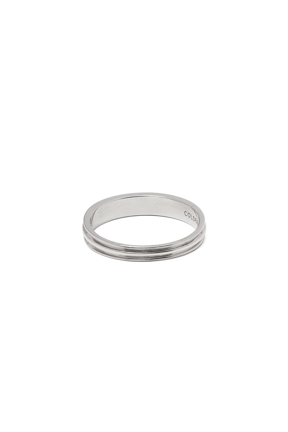 10K WHITE GOLD FLAT POTTERY VESSEL RING