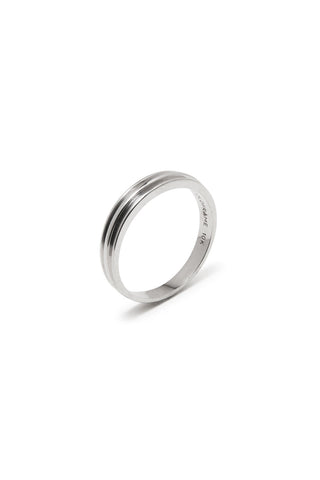 10K WHITE GOLD FLAT POTTERY VESSEL RING