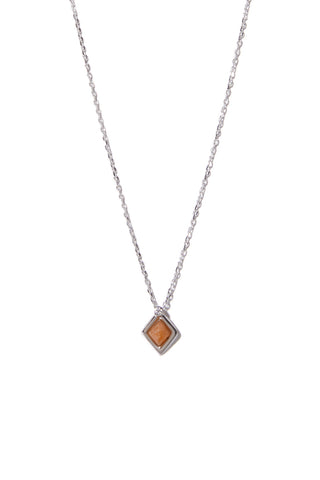 10K WHITE GOLD MINI ETERNAL ORANGE QUARTZ NECKLACE