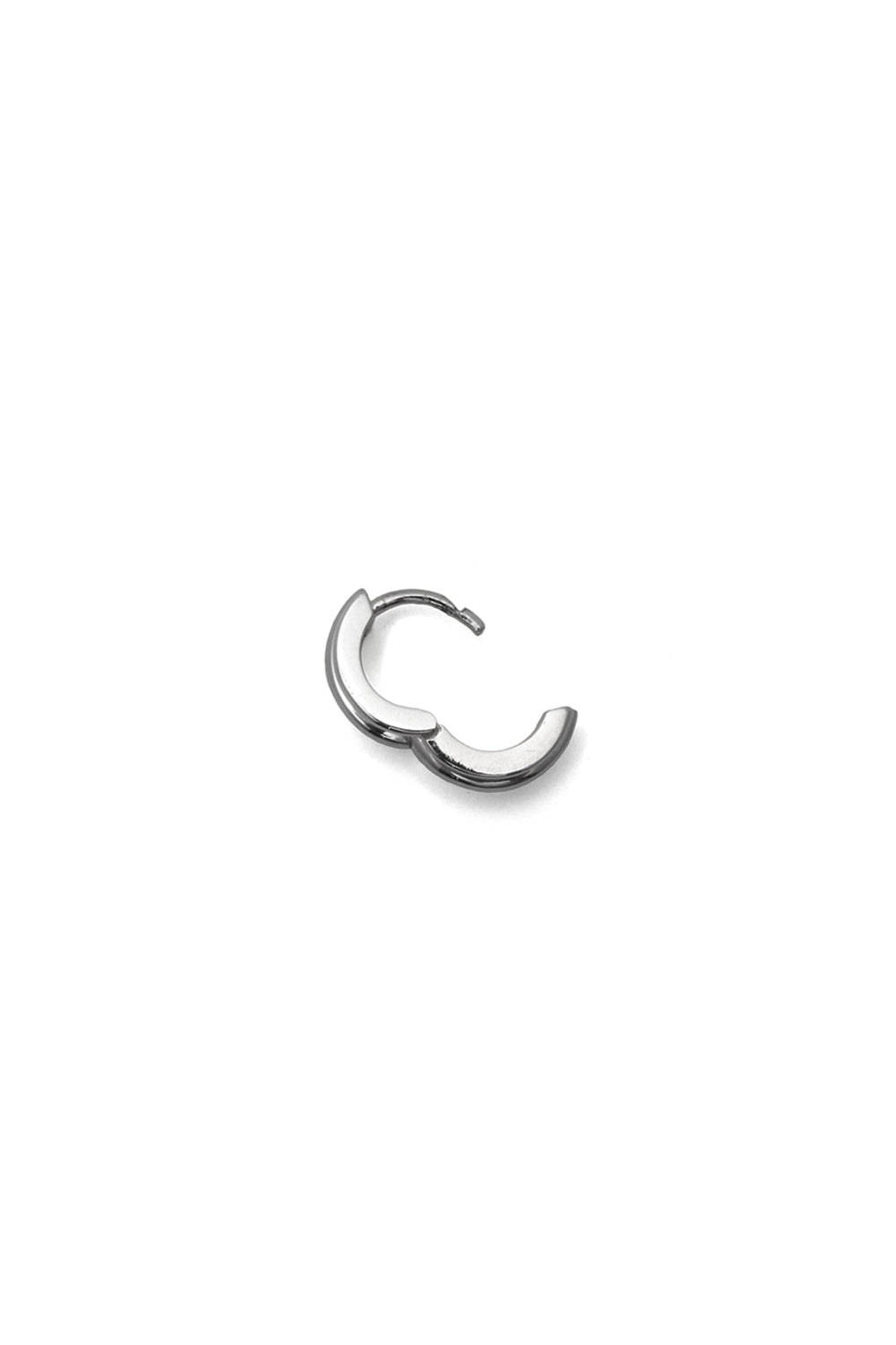 10K WHITE GOLD PETITE ROUNDED POTTERY VESSEL ONE-TOUCH EARRINGS