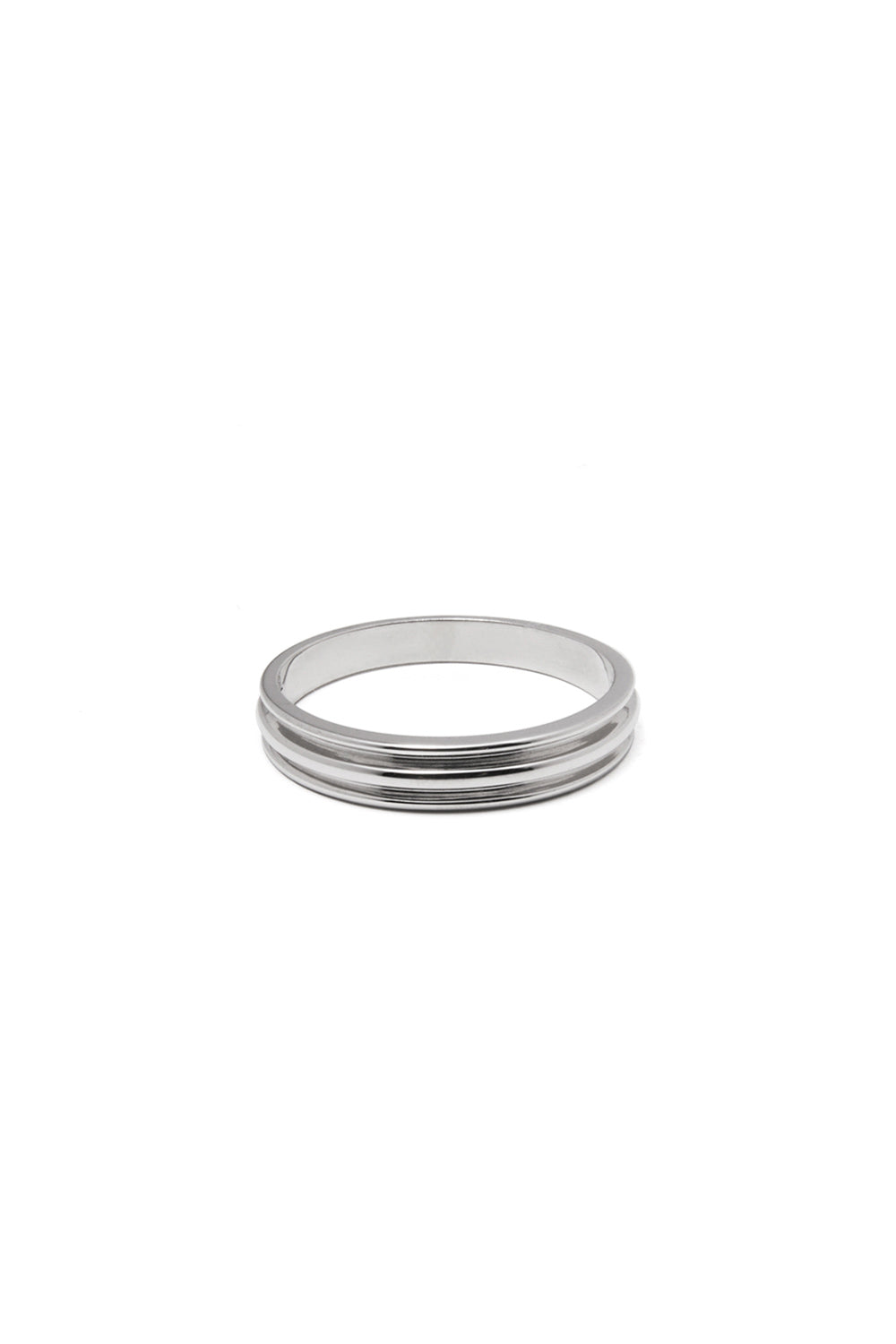 18K WHITE GOLD FLAT POTTERY VESSEL RING