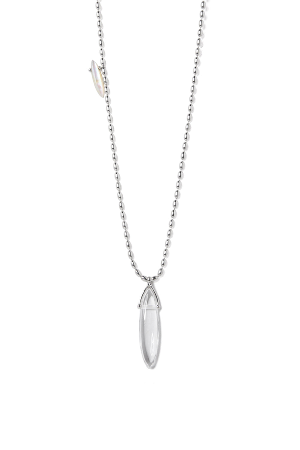 BOHO OVAL QUARTZ SHELL NECKLACE