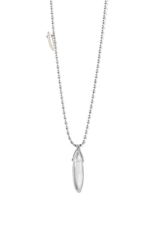 BOHO OVAL QUARTZ SHELL NECKLACE