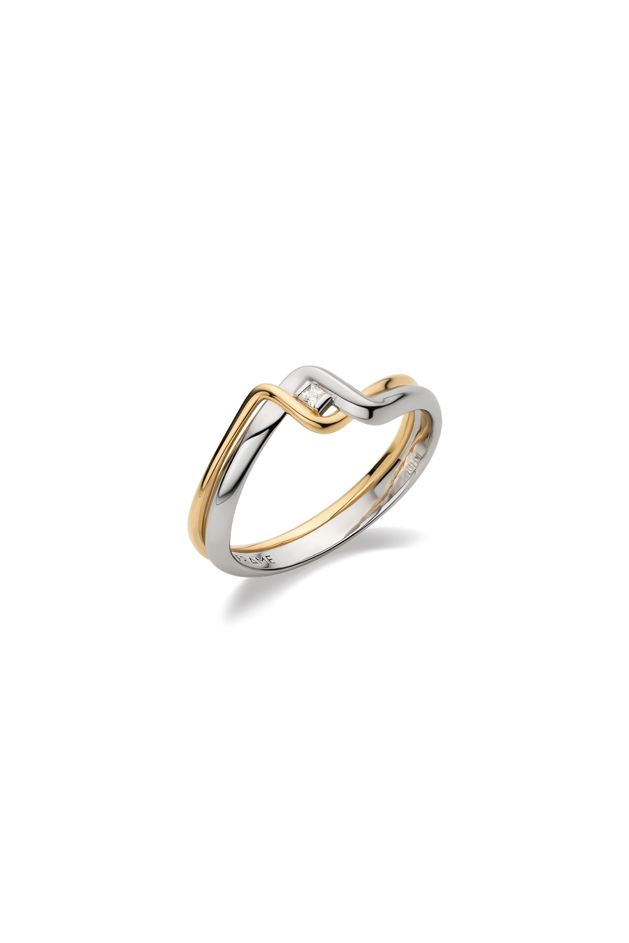 18K TRESSE BICOLOR DIA RING
