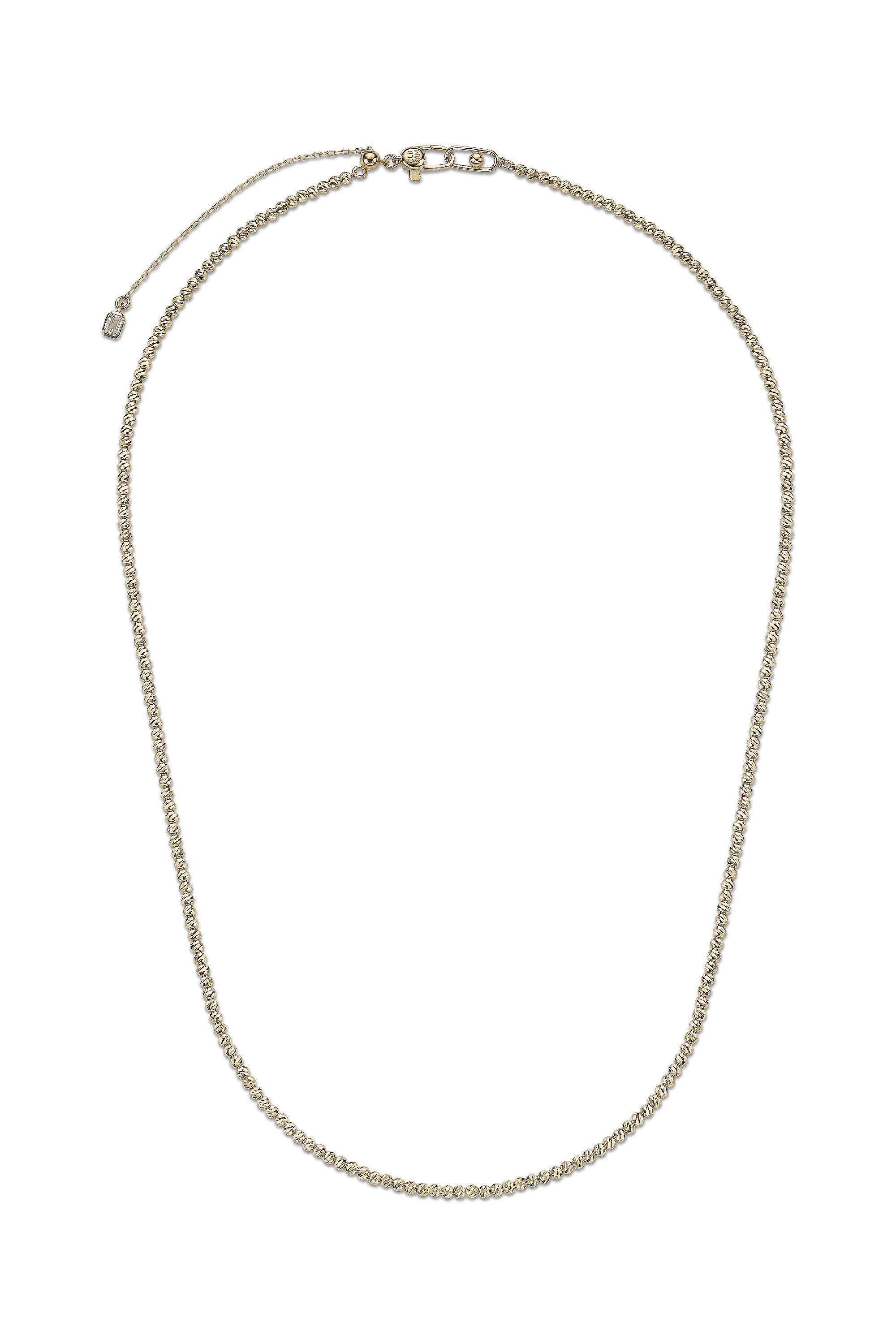 FACETED BALL CHAIN NECKLACE IN GOLD