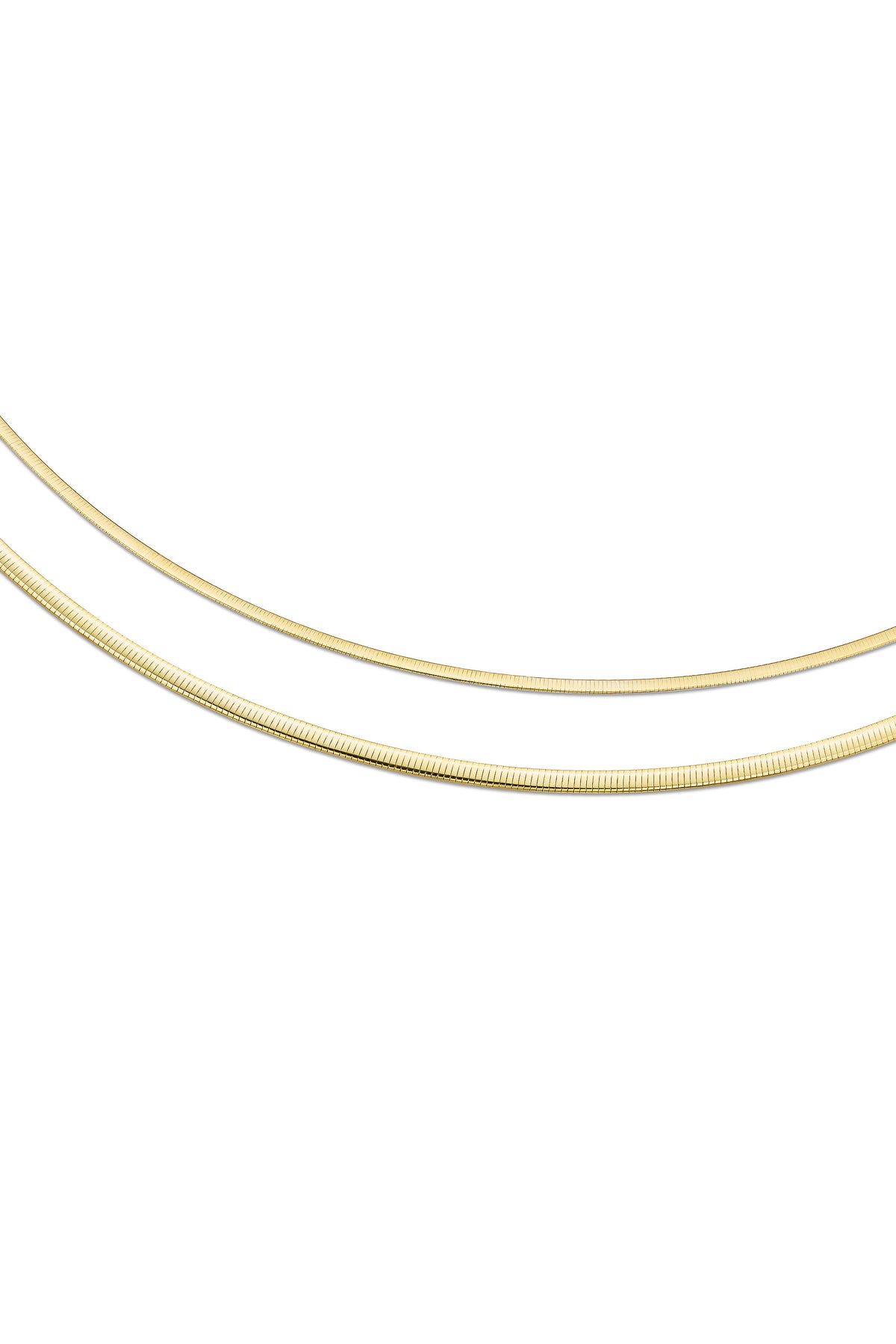 DUAL SQUARE NECKLACE 2.0MM IN GOLD & WHITE GOLD