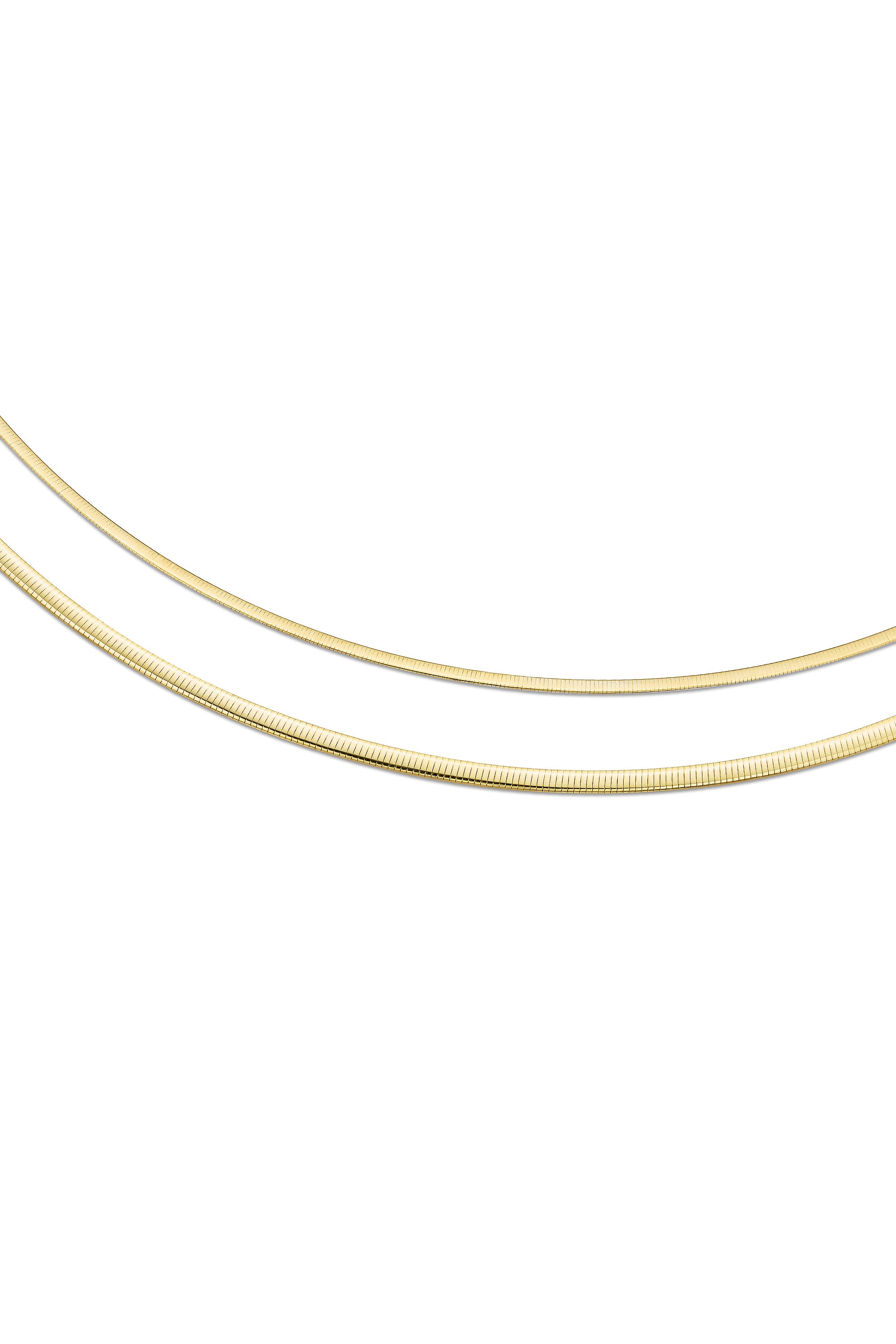 DUAL SQUARE NECKLACE 2.0MM IN GOLD & WHITE GOLD